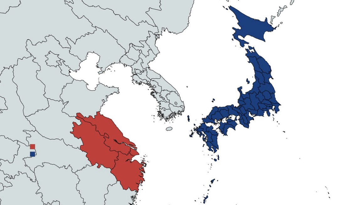 今知ったんだけど、赤い部分の長江デルタ(Yangtze River Delta)のGDP、なんと日本全体のGDPを上回ってるんだね!